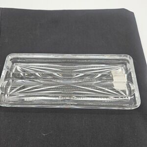 Vtg Discontinued Waterford Lyndon Crystal Pen Tray Marked